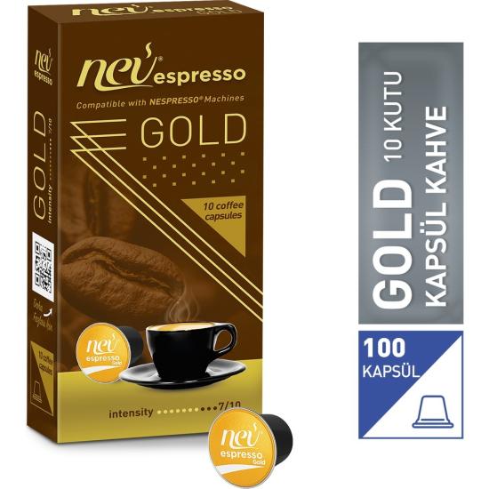 Nev espresso Gold Kapsül Kahve 10 Kutu 100 adet 