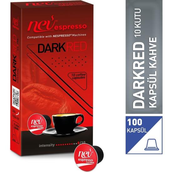 Nev espresso DarkRed Kapsül Kahve 10 Kutu 100 ad. 