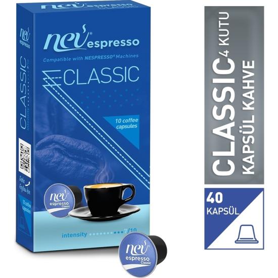 Nev espresso Klasik Kapsül Kahve 4 Kutu 40 adet